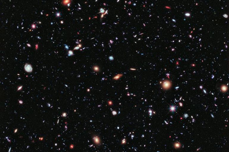 This image, called the Hubble eXtreme Deep Field (XDF), combines Hubble observations taken over the past decade of a small patch of sky in the constellation of Fornax. With a total of over two million seconds of exposure time, it is the deepest image of the Universe ever made, combining data from previous images including the Hubble Ultra Deep Field (taken in 2002 and 2003) and Hubble Ultra Deep Field Infrared (2009). The image covers an area less than a tenth of the width of the full Moon, making it just a 30 millionth of the whole sky. Yet even in this tiny fraction of the sky, the long exposure reveals about 5500 galaxies, some of them so distant that we see them when the Universe was less than 5% of its current age. The Hubble eXtreme Deep Field image contains several of the most distant objects ever identified. credit : NASA, ESA, G. Illingworth, D. Magee, and P. Oesch (University of California, Santa Cruz), R. Bouwens (Leiden University), and the HUDF09 Team