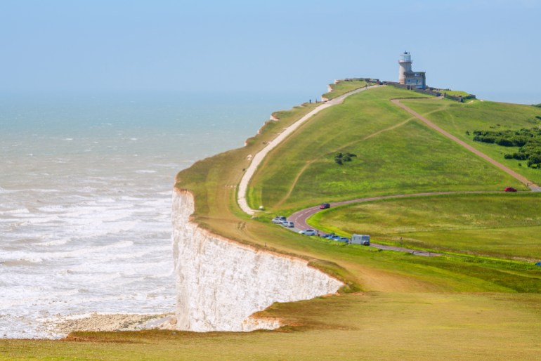 Chalk cliff at Beachy Head near Eastbourne. East Sussex. England; Shutterstock ID 154586381; purchase_order: ajnet; job: ; client: ; other: