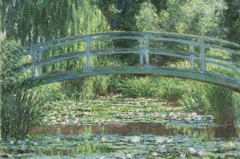 لوحة حديقة زنابق الماء في جيفرني لمونيه(متحف فيلادلفيا للفن)