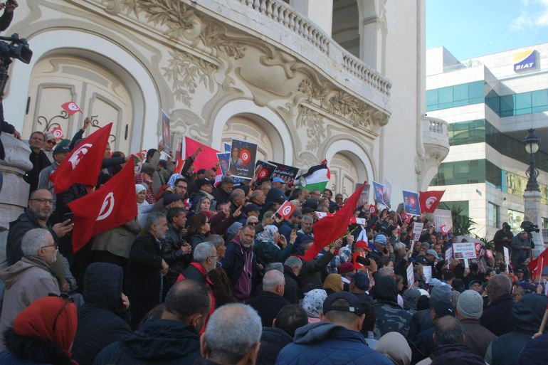 جانب من احتجاجات للمعارضة تطالب بإطلاق سراح السياسيين الموقوفين/العاصمة تونس/أبريل/نيسان 2023 (خاصة)