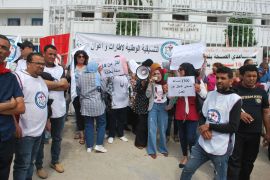 جانب من الاعتصام المفتوح لأعوان واطارات الصحة/وزارة الصحة/العاصمة تونس/مايو/آيار 2023 (صورة خاصة)