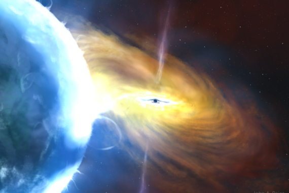 Artist impression of a black hole accretion الصورة من eurekalert