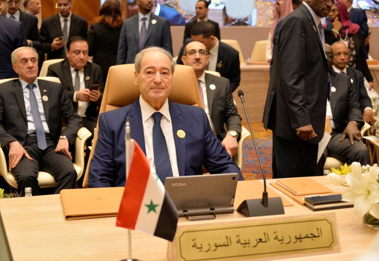 Syrian Foreign Minister Faisal Mekdad attends Arab league's foreign ministers meeting ahead of the Arab Summit, in Jeddah