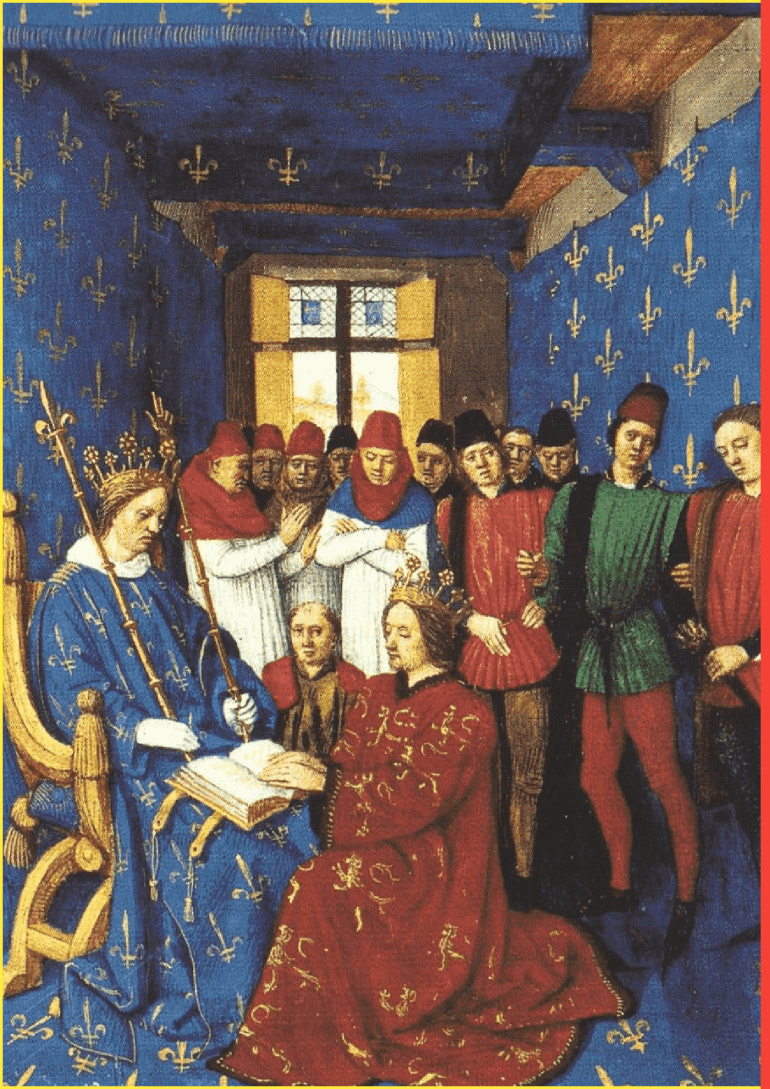 تكريم إدوارد الأول (راكعًا) لفيليب الرابع (جالسًا).