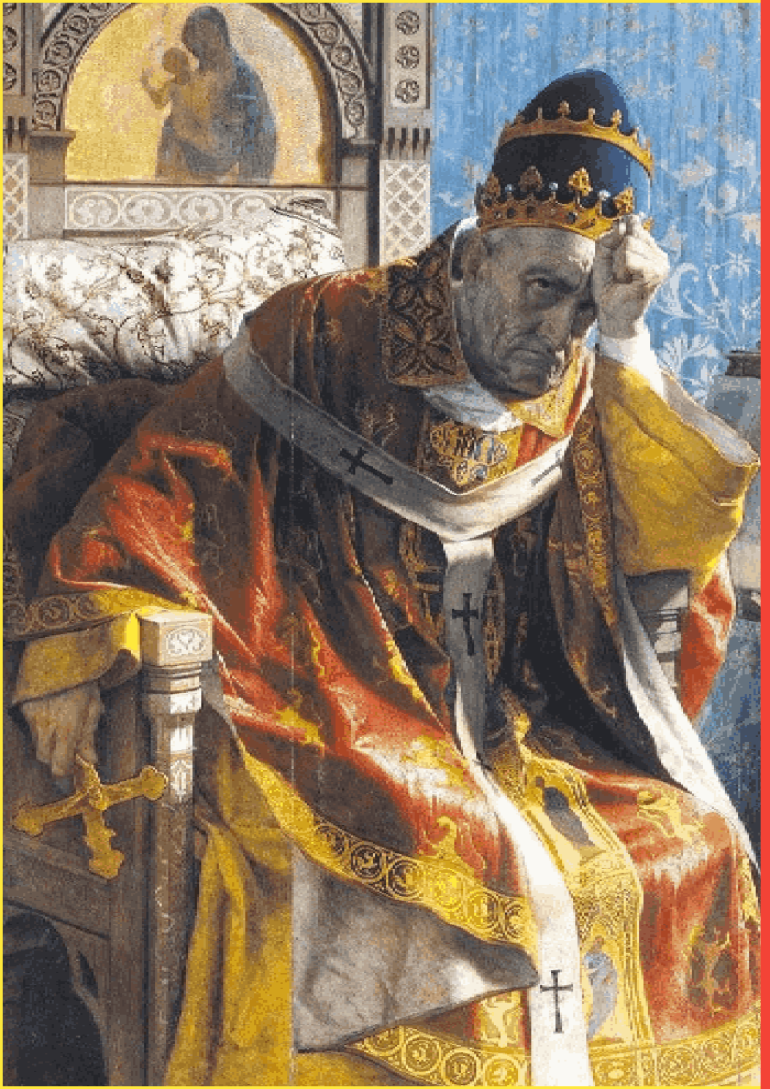 كان بونيفاس الثامن دارسا للقانون، وممن يرون وجوب فرض السلطة البابوية المطلقة