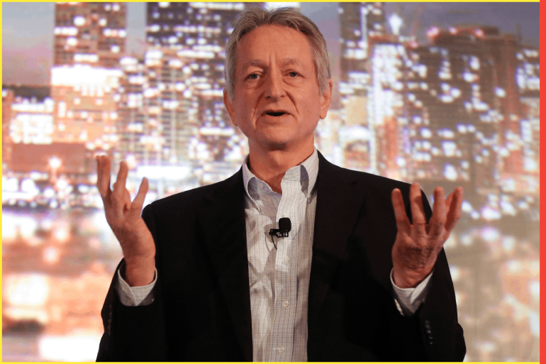 Artificial intelligence pioneer Geoffrey Hinton speaks at the Thomson Reuters Financial and Risk Summit in Toronto, December 4, 2017. REUTERS/Mark Blinch