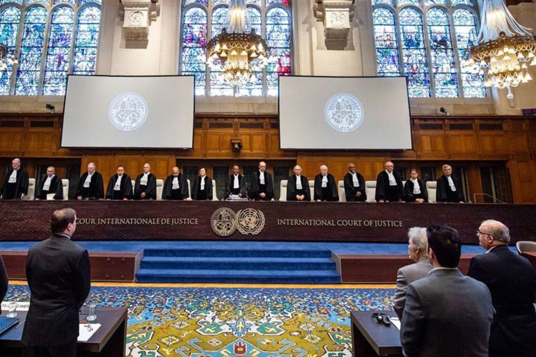 قاعة محكمة العدل الدولية في لاهاي بهولندا-موقع الأمم المتحدة