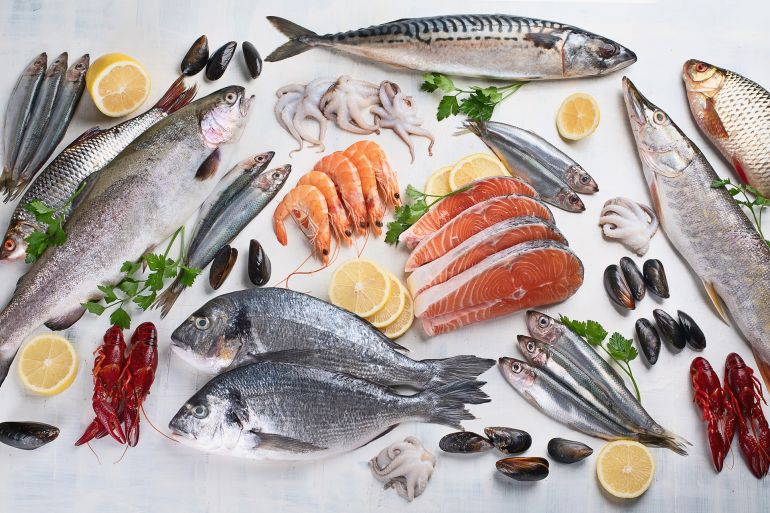 يمكن الحصول على التورين من الحميات الغذائية المعتمدة على اللحوم والأسماك