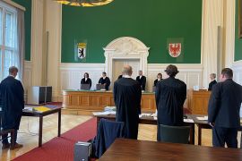 القاعة التي أجريت فيها المحكمة أمس