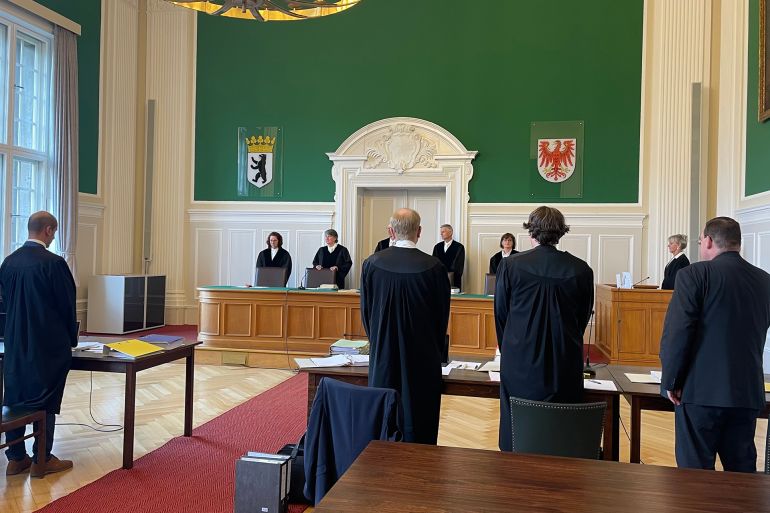 القاعة التي أجريت فيها المحكمة أمس