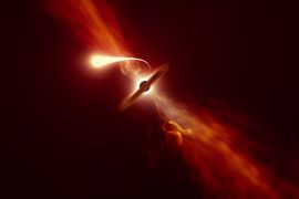 An artist's impression of a star being ripped apart by a supermassive black hole CREDIT:ESO/M. KORNMESSER