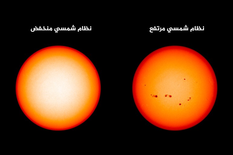 تتميز النشاطات الشمسية بنمط منتظم يتضمن ذروات وانخفاضات في نشاط الشمس (ناسا)