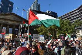 Demonstration in support of Palestinians in Melbourne