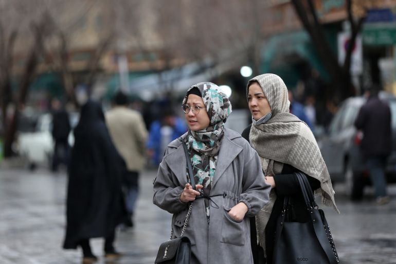 TEHRAN, IRAN - JANUARY 31: Women with Hijab walk on the street ahead of World Hijab Day in Tehran, Iran on January 31, 2023. World Hijab Day celebrated on February 1st every year which aims to strengthen tolerance and mentality among Muslim and non-Muslim people. (Photo by Fatemeh Bahrami/Anadolu Agency via Getty Images)