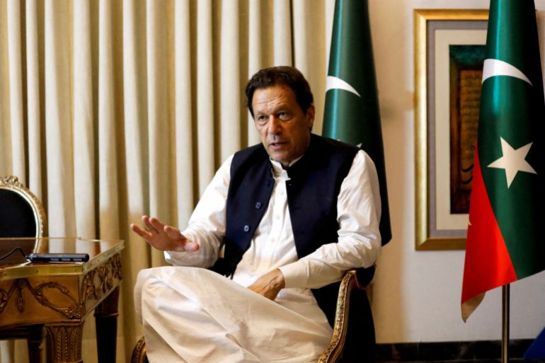 FILE PHOTO: FILE PHOTO: Former Pakistani PM Imran Khan speaks with Reuters during an intervew, in Lahore
