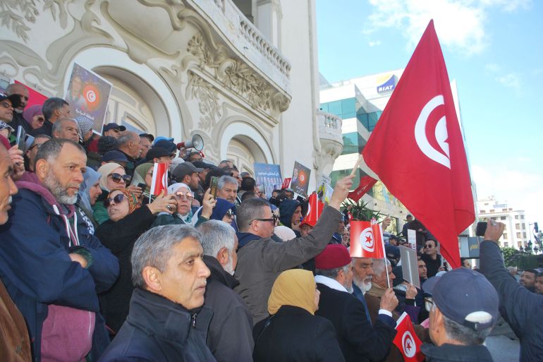 جانب من احتجاجات سابقة لأنصار حركة النهضة ضد اجراءات الرئيس قيس سعيد/العاصمة تونس/يوليو/تموز 2023 (صورة خاصة)