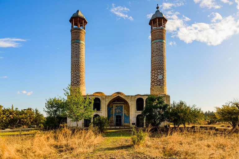 Agdam Mosque in the Nagorno-Karabakh region in Azerbaijan