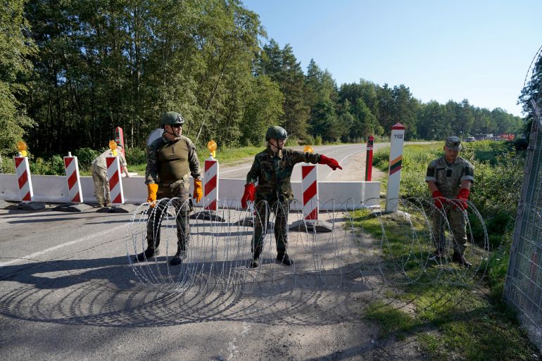 Lithuania closes border crossing with Belarus amid security concerns, in Sumskas