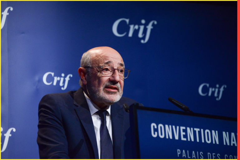 President of CRIF, Francis Kalifat is seen during the 11th national convention of the Representative Council of French Jewish Institutions (CRIF) in Paris, France, on November 14, 2021.