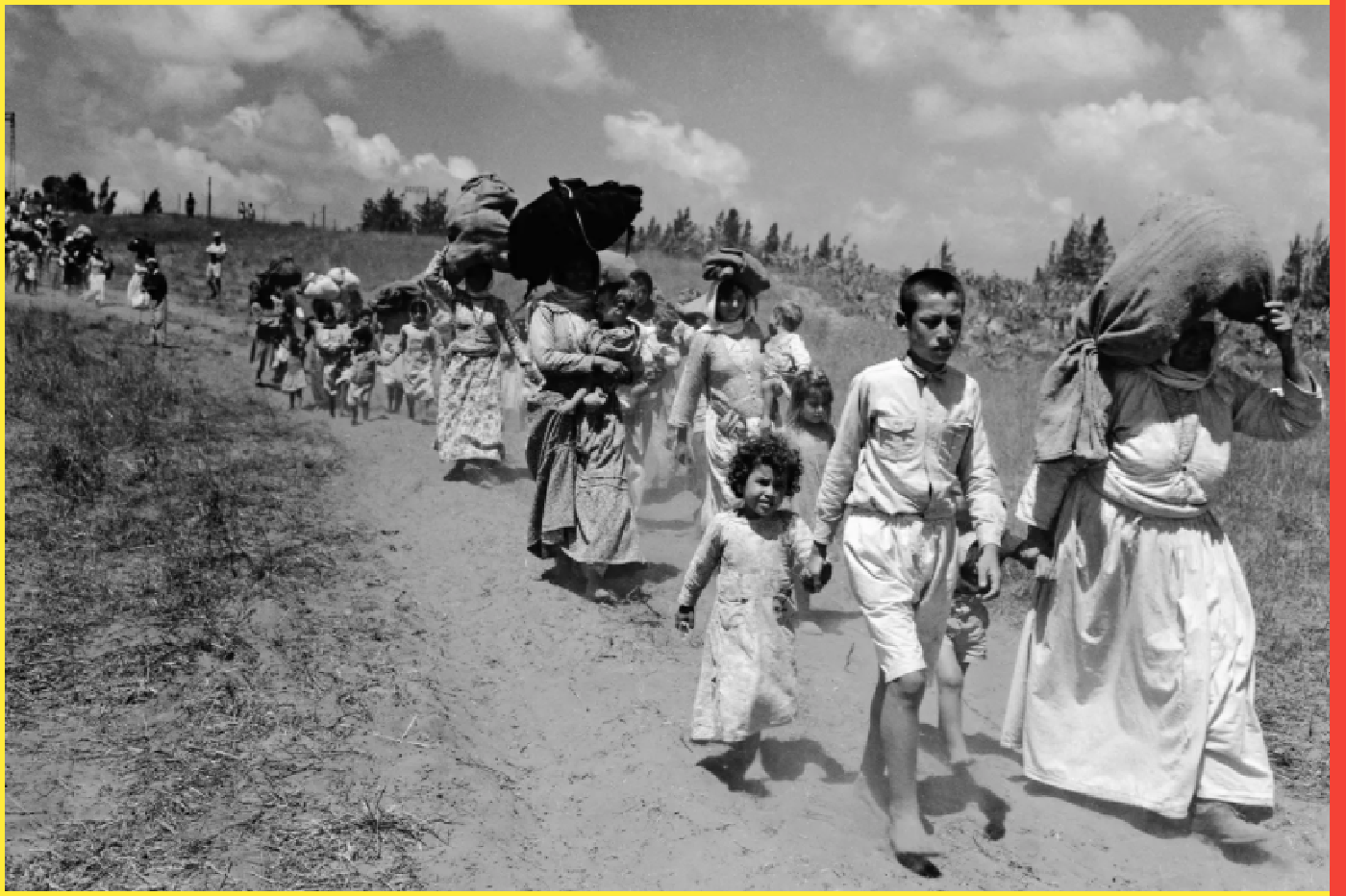 مشاهد من نزوح الفلسطينيين عام 1948.