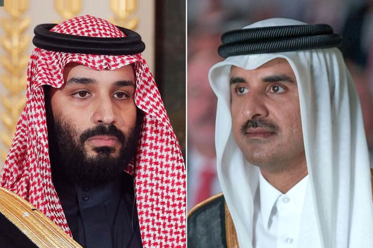 أمير قطر الشيخ تميم وولي العهد السعودي محمد بن سلمان