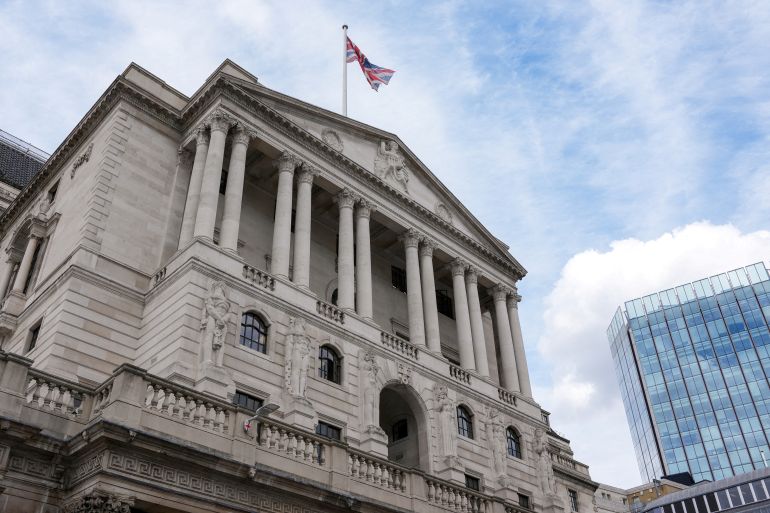 FILE PHOTO: A general view of the Bank of England (BoE) building in London, Britain, August 4, 2022. REUTERS/Maja Smiejkowska/File Photo