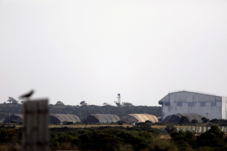 View of the gate of RAF Akrotiri, a military base Britain maintains on Cyprus, April 13, 2018. Picture taken April 13, 2018. REUTERS/Yiannis Kourtoglou