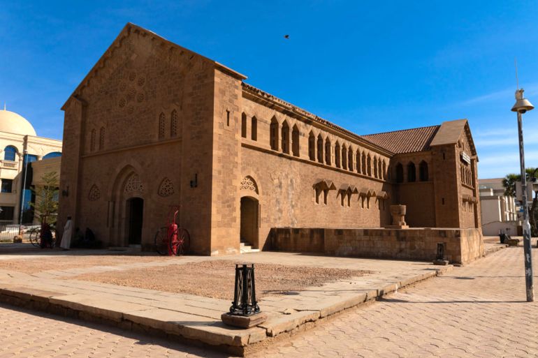 KHARTOUM, SUDAN - JANUARY 04: Republican palace museum housed in a converted anglican church, Khartoum State, Khartoum, Sudan on January 4, 2019 in Khartoum, Sudan. (Photo by Eric Lafforgue/Art in All of Us/Corbis via Getty Images)