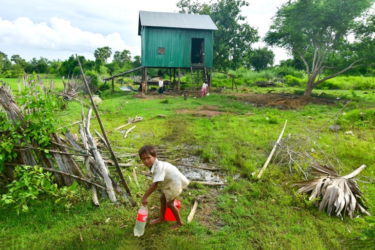 Kampong, Campodia - November 04, 2015 : Rural life view in Campodia