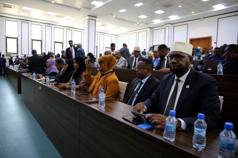 MOGADISHU, SOMALIA - FEBRUARY 21: Somalia’s parliament on Wednesday passed a defense and economic pact with Turkiye following Cabinet approval in Mogadishu, Somalia on February 21, 2024. ( Abuukar Mohamed Muhidin - Anadolu Agency )