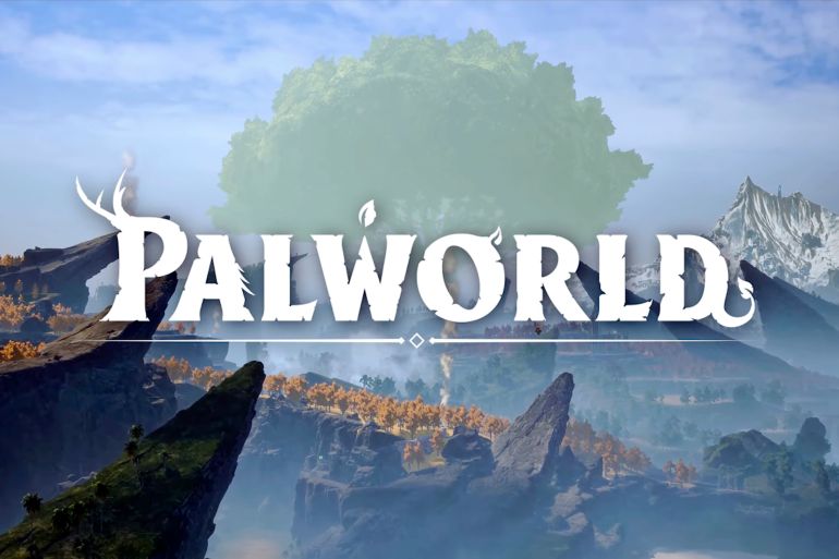 Udine, Italy - February 03th, 2024: frame of Watching Palworld Game Trailer. A survival crafting game, action-adventure and monster taming game.