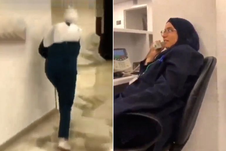 ممرضات مستشفى #المقاصد الإسلامية يقومون بواجبهم الاسلامي والانساني مع المسنين عبر ترويعهم.