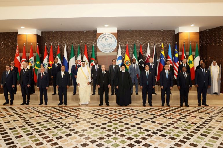 Algerian President Abdelmadjid Tebboune poses with heads of states and governments at the 7th Gas Exporting Countries Forum (GECF) Summit in Algiers, Algeria March 2, 2024. Algerian Presidency/Handout via REUTERS ATTENTION EDITORS - THIS IMAGE WAS PROVIDED BY A THIRD PARTY NO RESALES. NO ARCHIVES.