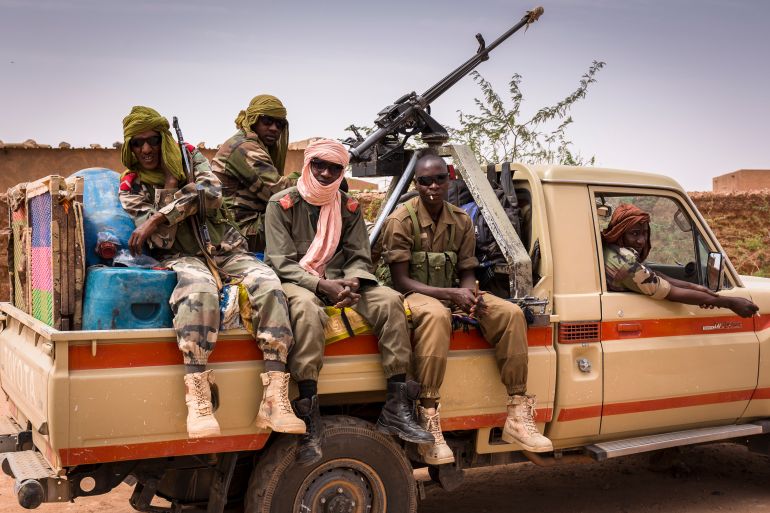 Niger military army unit on duty and traveling through the Tidene region of Niger. (Photo by Christopher Pillitz/Getty Images)
