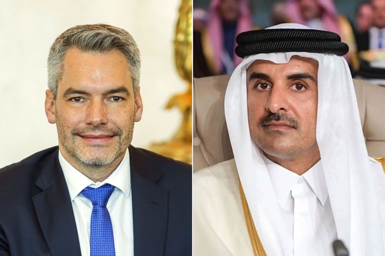 كومبو لأمير قطر والمستشار النمساوي كارل نيهامر