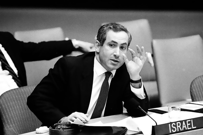 Netanyahu als stellvertretender Aussenminister Israels im Mai 1990 an einer Sitzung des Uno-Sicherheitsrats in Genf.