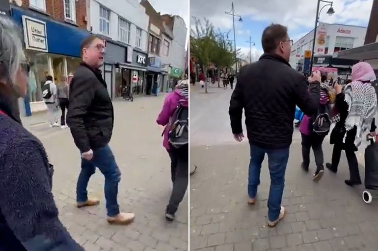 بريطاني عنصري يهاجم نساء مسلمات أثناء سيرهن في مدينة رومفورد بشرق لندن