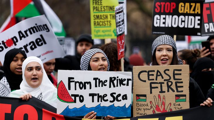 متظاهرون من مختلف شرائح المجتمع يساندون غزة في لندن