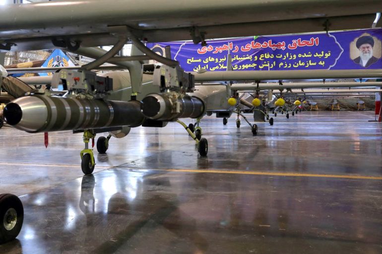 Iranian drones are inducted into Iran's Army, in Tehrann, Iran, January 22, 2024. Iranian Army/WANA (West Asia News Agency)/Handout via REUTERS ATTENTION EDITORS - THIS IMAGE HAS BEEN SUPPLIED BY A THIRD PARTY.