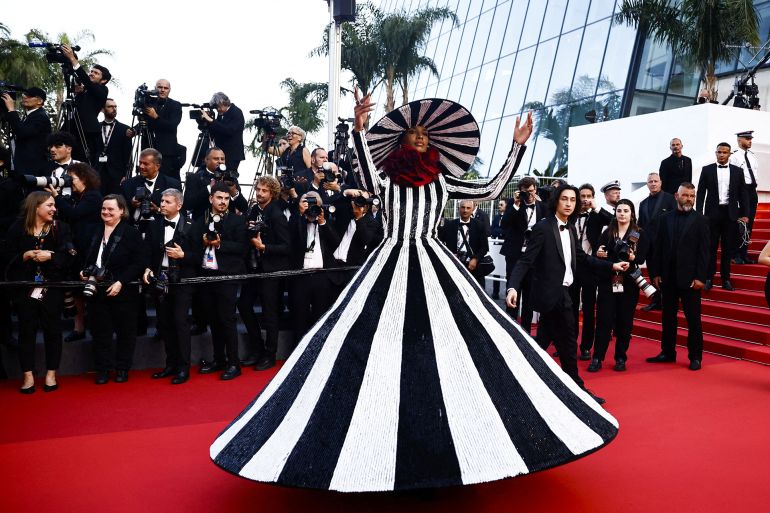 Ikram Abdi poses on the red carpet to attend the closing ceremony and the screening of the animated film "Elemental" Out of competition, during the 76th Cannes Film Festival in Cannes, France, May 27, 2023. REUTERS/Yara Nardi TPX IMAGES OF THE DAY